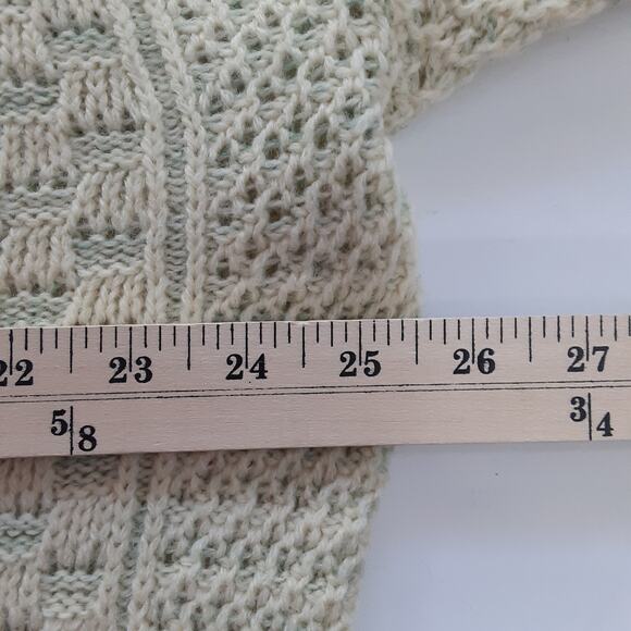 Vintage 1960s Towncraft Penneys Turtleneck Sweater 100% Wool Aran Jumper Sz L - Picture 8 of 10